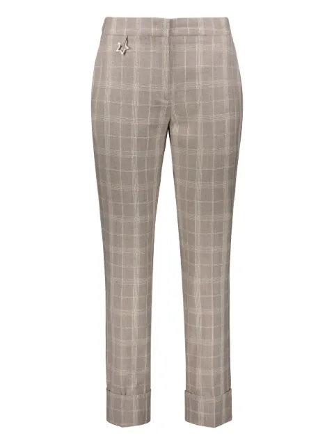 Lorena Antoniazzi check-print trousers Neutrals O2105PA38A3062