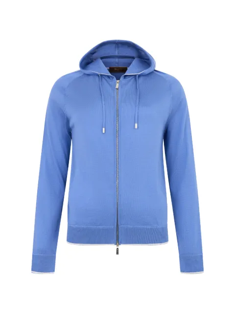 Moorer Nivola zip-up drawstring cardigan Blue NIVOLASLK