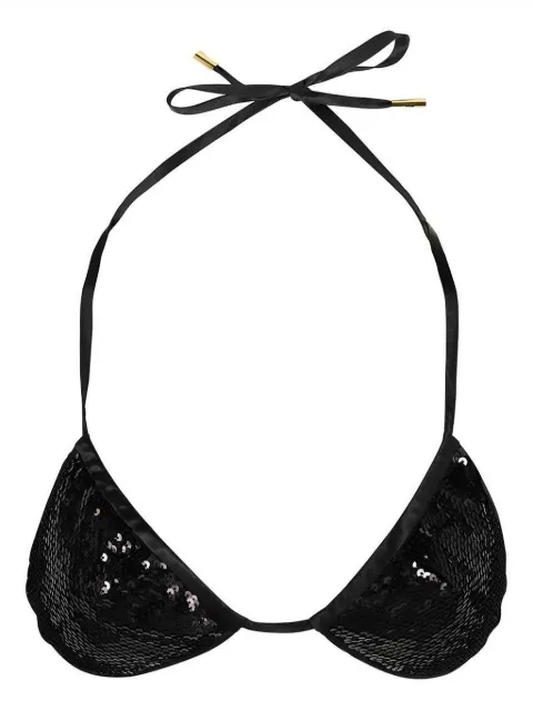 TOM FORD sequin-embellished triangle bikini top Black BR0028SDE312