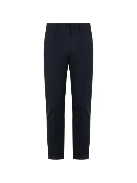 Moorer pressed-crease turn-up trousers Blue MONTALEAFP