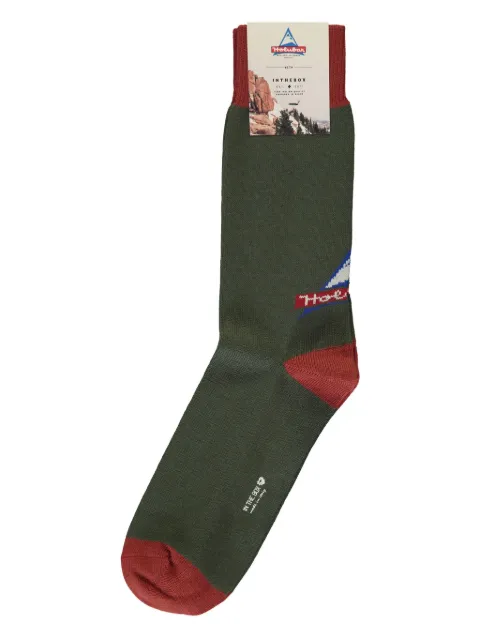 Holubar x Inthebox logo-jacquard socks Green FW200151