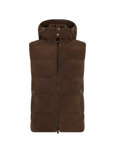 Moorer hooded quilted vest Brown FIREUR