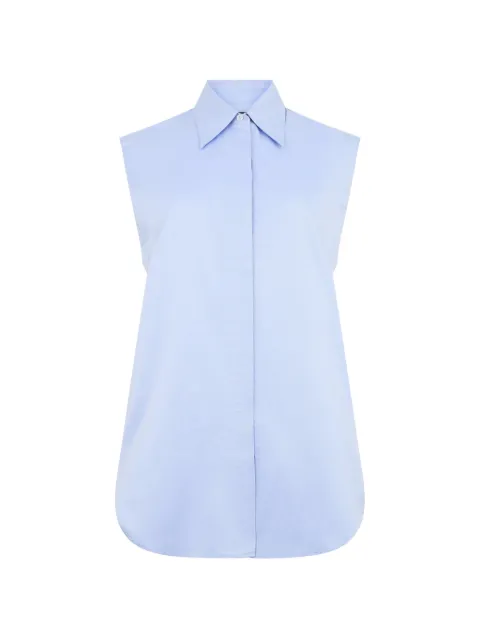 Moorer sleeveless box-pleat shirt Blue LOSNADBT