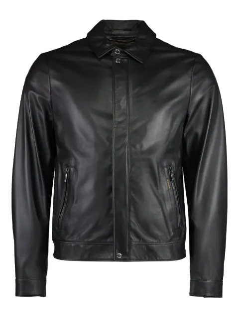 Moorer zipped-pockets leather jacket Black LANDINIPE