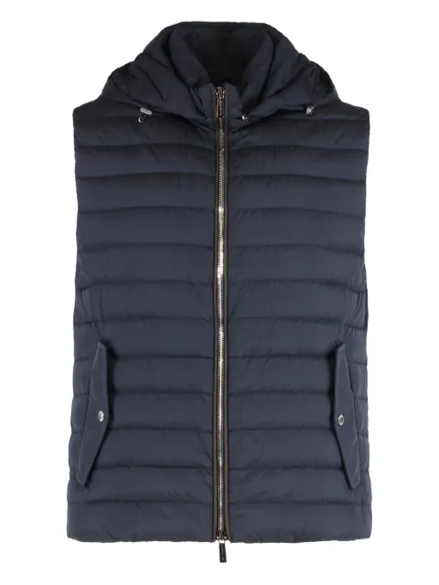 Moorer hooded padded gilet Blue FOSCARIP