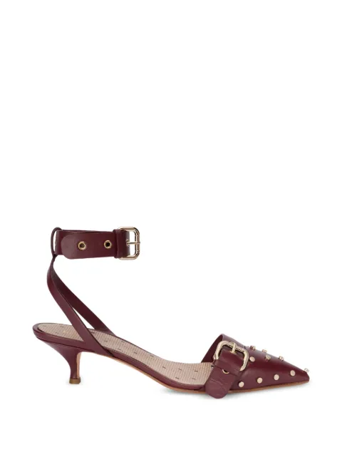 RED(V) studded buckle pumps Red QS0F77BDW