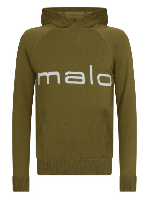 Malo logo-detail hoodie Green UXA024F1C02