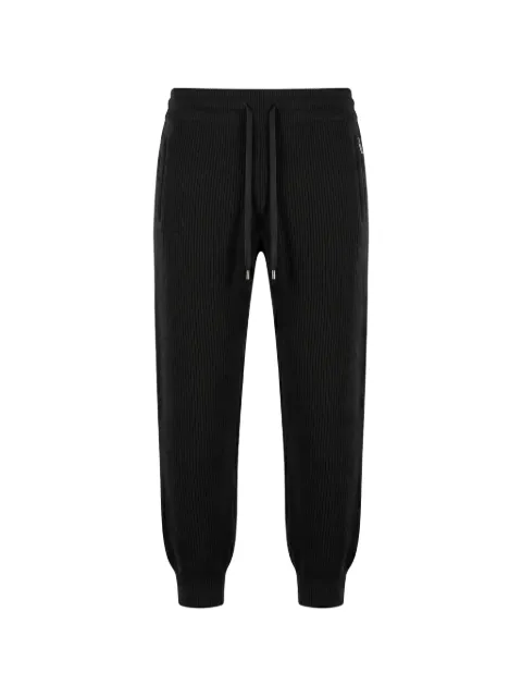 Moorer ribbed-knit drawstring track pants Black CRINAIG