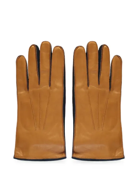 Moorer topstitched leather gloves Brown CLIFTONNCW