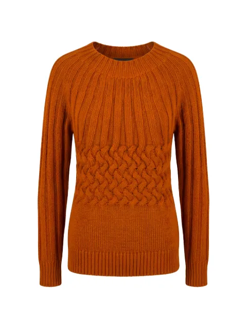 Moorer Anetta cable-knit ribbed-trim sweater Orange ANETTASFM