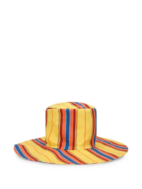 Moschino stripe-print wide-brim hat Yellow A92038230