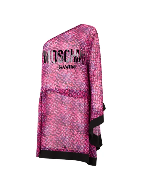 Moschino one-shoulder beach cover-up Pink A80032117