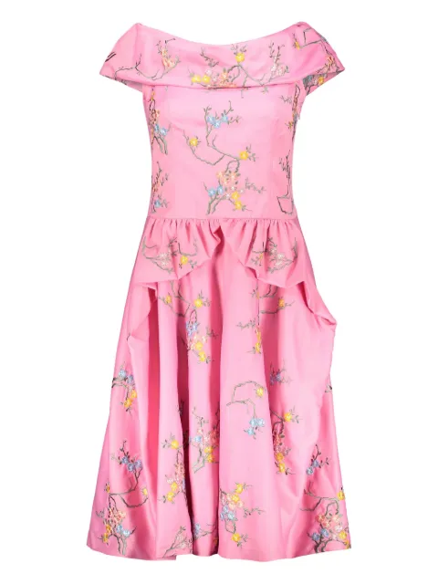 Moschino floral-embroidered dress Pink A04315433