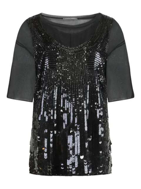 Alberta Ferretti sequin-embellished shirt Black A02280153