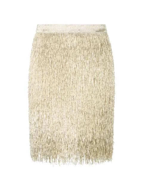 Moschino fringed mini skirt Gold A01125568
