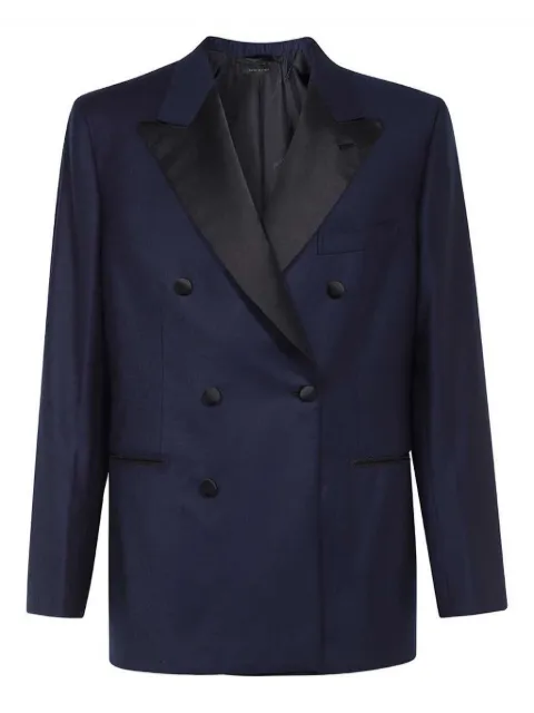 Brioni satin-lapels blazer Blue REQN0MOAA53