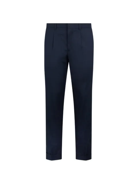 Moorer Montale pleated cuffed trousers Blue MONTALETO