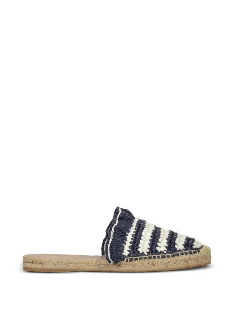 RED(V) striped ruffled espadrilles Blue QS0F86DHN