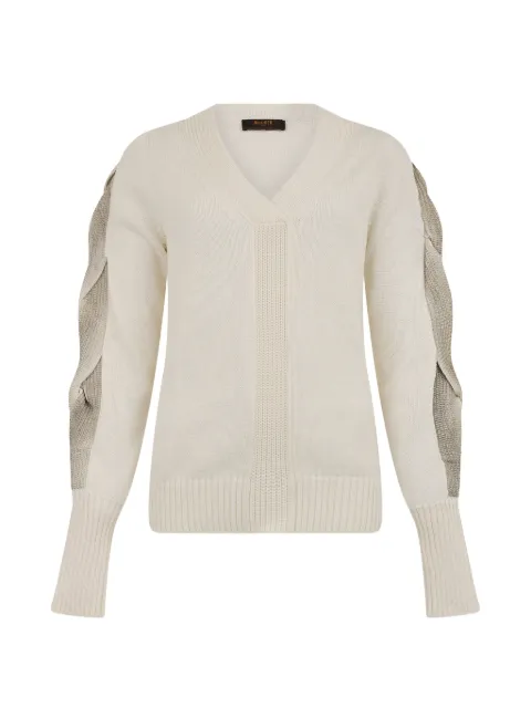 Moorer V-neck sweater White VIRANASHN