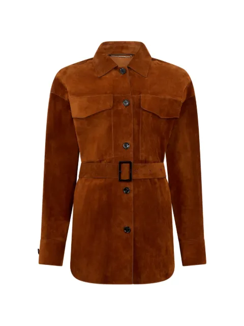 Moorer Aldara belted jacket Brown ALDARACMB