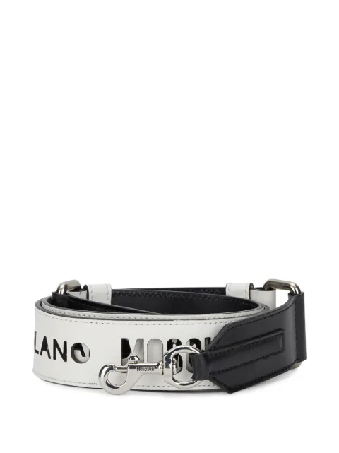 Moschino logo-print leather bag strap White A77528004