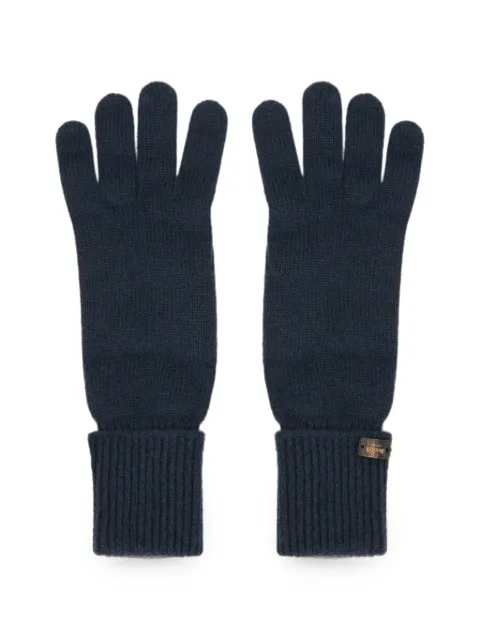 Moorer logo-plaque gloves Blue GUANTOKNITCWS