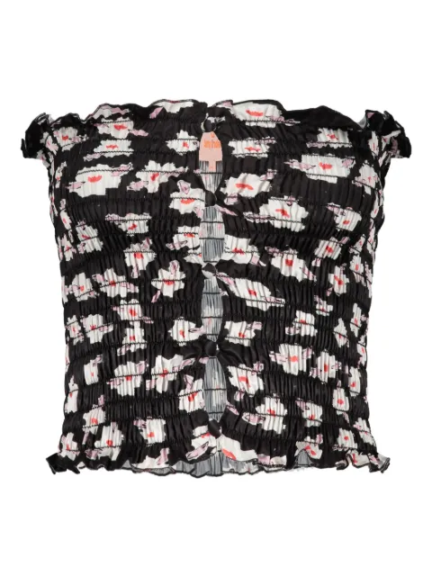 Amy Crookes floral-print top Black GMSS22TO01351762
