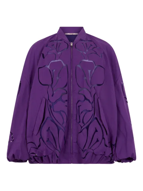 Valentino Garavani floral bomber jacket Purple VCIL478E2