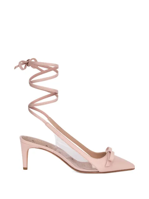 RED(V) bow-detail tie-up pumps Pink QS0H25SIA