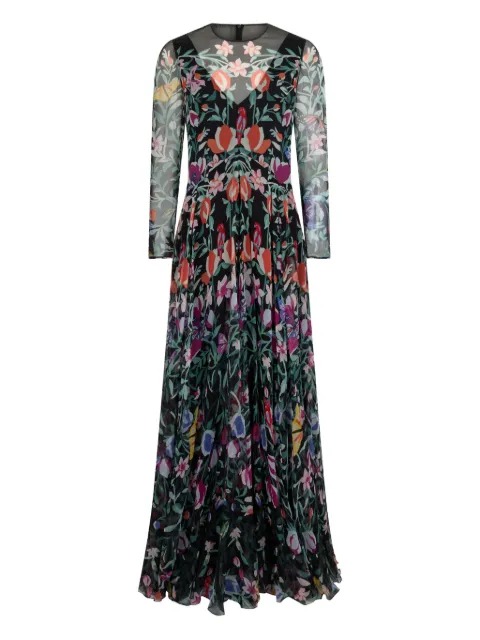 Valentino Garavani floral long-sleeved maxi dress Black BVDCS5709
