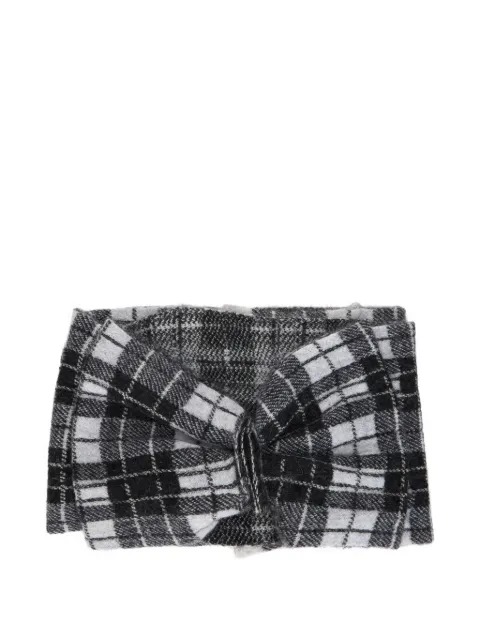 RED Valentino checked knot scarf Black RKZ00W63B