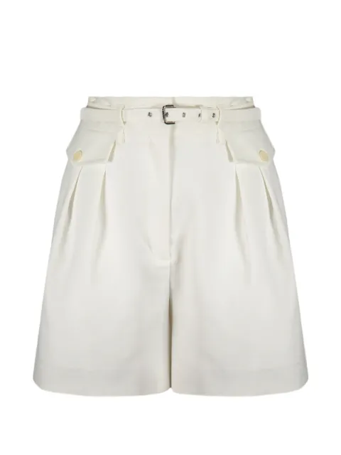 RED Valentino belted-waist pleated shorts White RRFF205S5