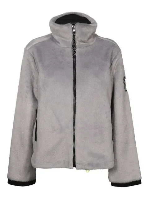 John Richmond logo-patch faux-fur jacket Grey UWA22072GBHB