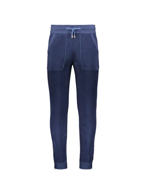 Moorer ribbed-knit drawstring track pants Blue BRISTOLPANTALONEVSP