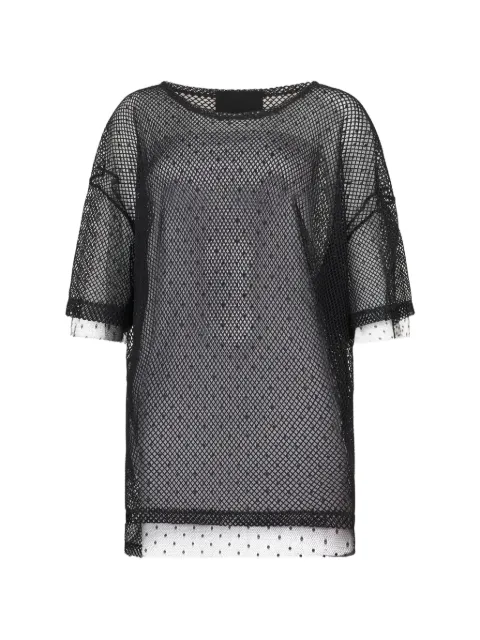 RED Valentino mesh overlay T-shirt Black RMG11H61D