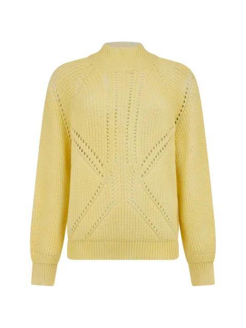 Moorer Delilah pointelle-knit raglan-sleeve sweater Yellow DELILAHSRK