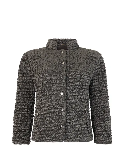 Moorer ruched mock-neck jacket Green DARMENIARG