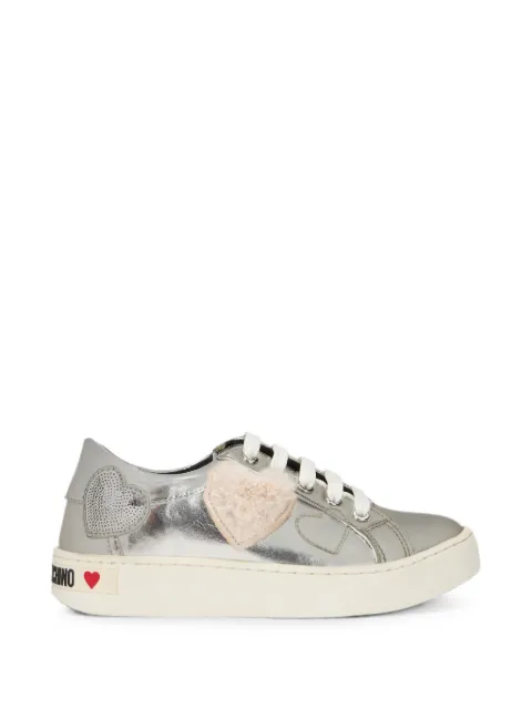 Moschino heart-patch sequin-embellished sneakers Silver 5313G06JI