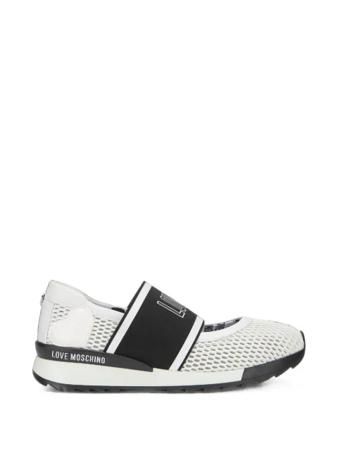 Moschino mesh heart-patch ballet flats White 5102G17IP