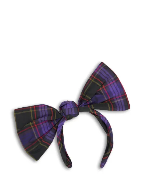 RED(V) plaid bow headband Purple QJ0B96CTL