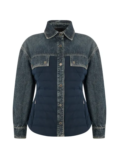 Moorer panelled quilted denim-trim jacket Blue TEFITI14CBLU