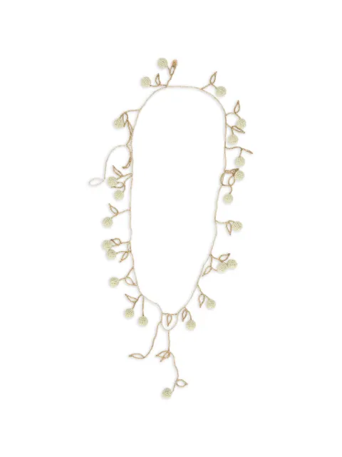 RED(V) beaded leaves necklace Gold QJ0337PNR