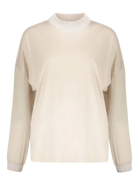 Herno crew-neck long-sleeve top Neutrals JL00002DR52030
