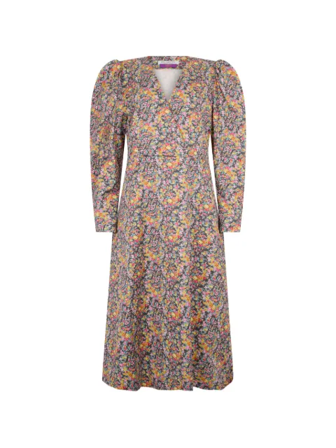Philosophy Di Lorenzo Serafini puffed-sleeve floral-print dress Black J04135749
