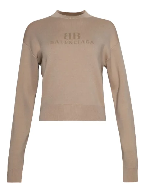 Balenciaga logo-jacquard top Neutrals 818418T1725