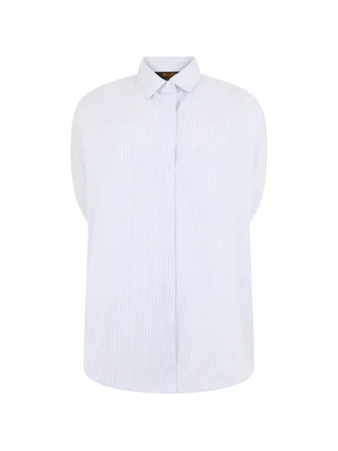 Moorer vertical-stripe short-sleeve shirt White GWENMTP