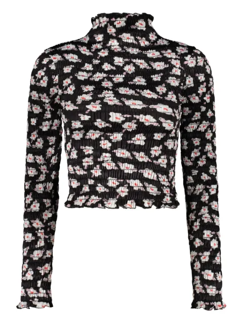 Amy Crookes floral-print top Black GMSS22TO02351762