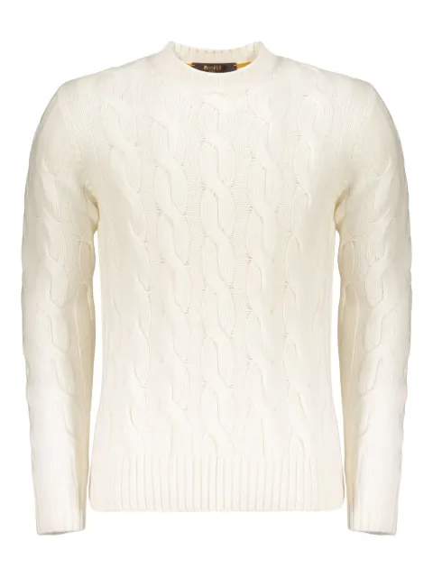 Moorer cable-knit sweater White FRANKIECWS