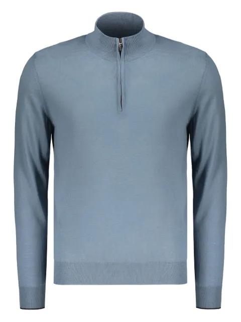Moorer zip-neck sweater Blue FEDROMLL