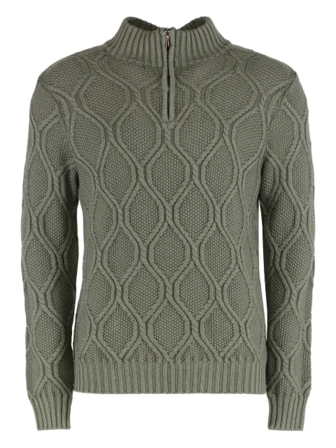 Moorer textured half-zip sweater Green FEDROTA